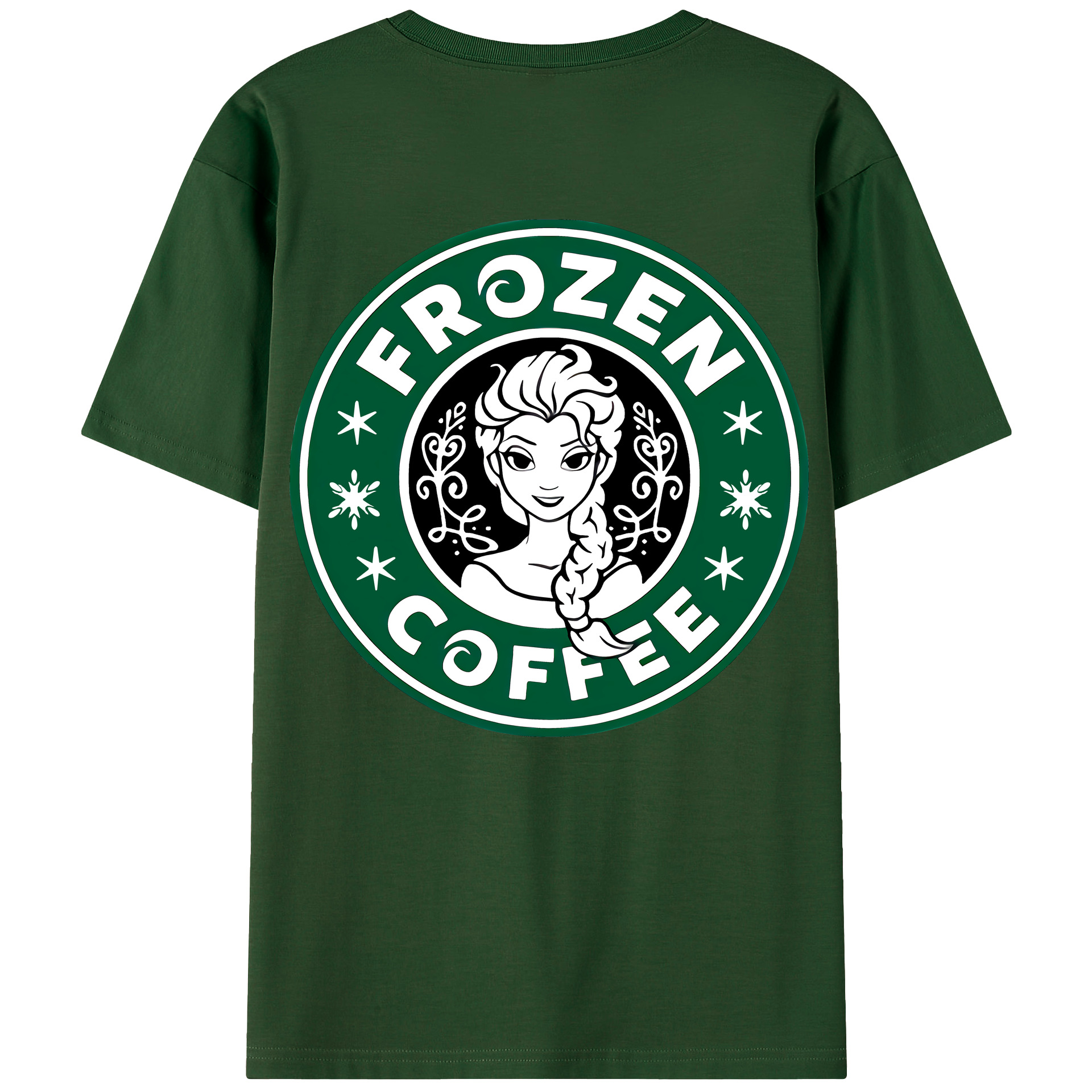 （画像用） アナと雪の女王 アンナ エルサ Frozen Anna Elsa 綿100％半袖Tシャツ（背面プリント）